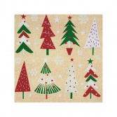 Ubrousky 33 x 33 cm, Vánoční stromečky