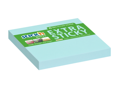 Stick´n Extra Sticky recykl 76 x 76 mm modré