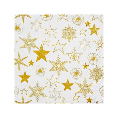 Ubrousky 33 x33 cm, Zlaté hvězdy