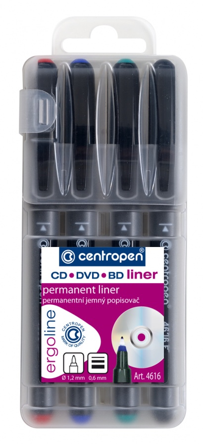 Popisovač 4616 CD/DVD/BD-Pen, 0,6 mm, sada 4 barev