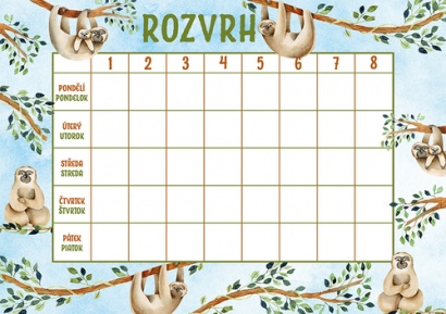 Rozvrh hodin Lenochodi